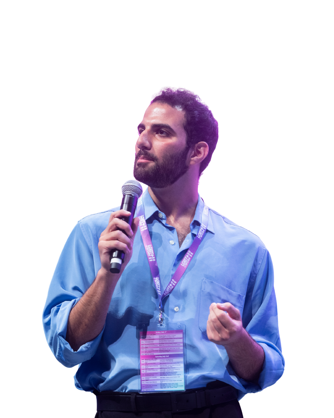 Mahmoud Assy speaking at an event